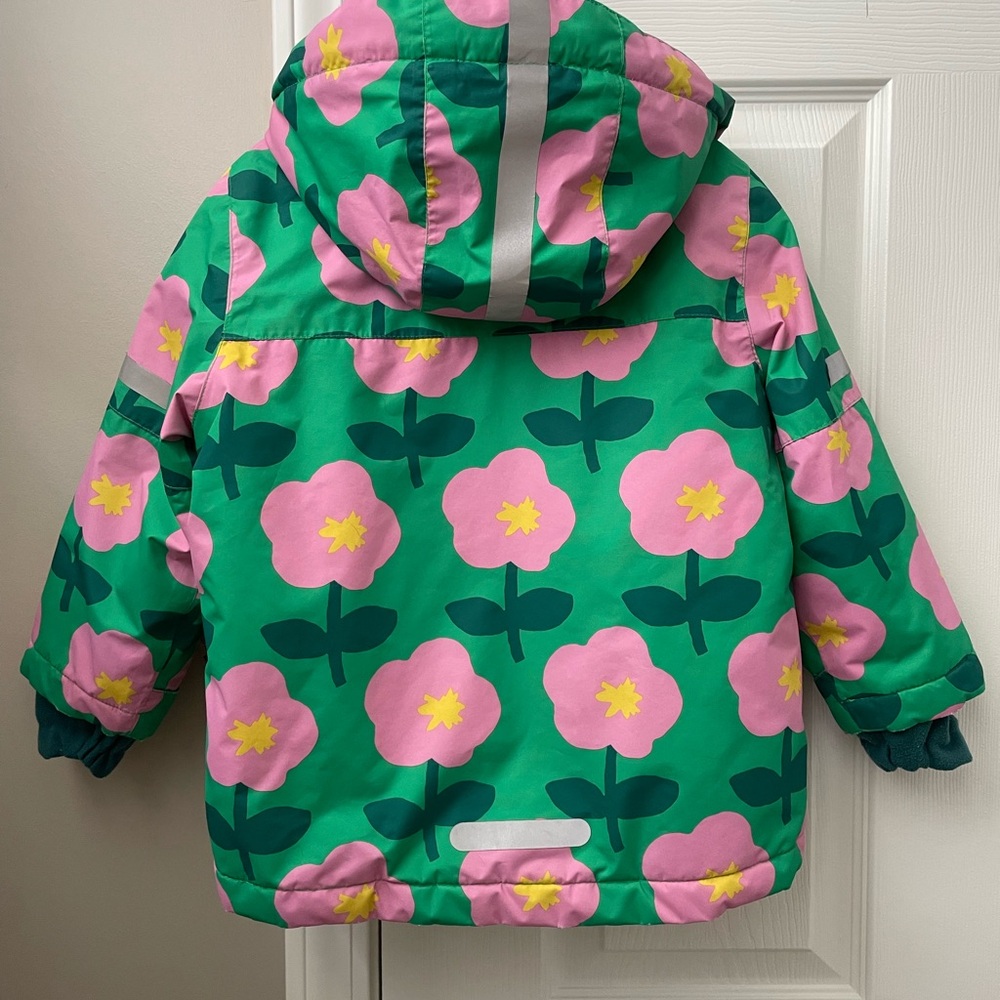 Mini Boden Pink and Green Floral Puffer Jacket - Picture 5 of 5